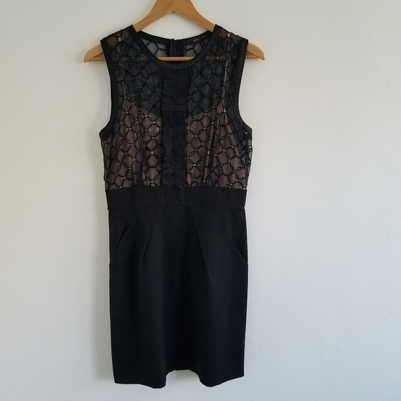 BCBGMAXAZRIA Silk Black Sheath Dress - Picture 1 of 10